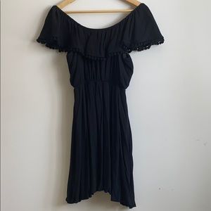 Off The Shoulder Pom Pom Dress
